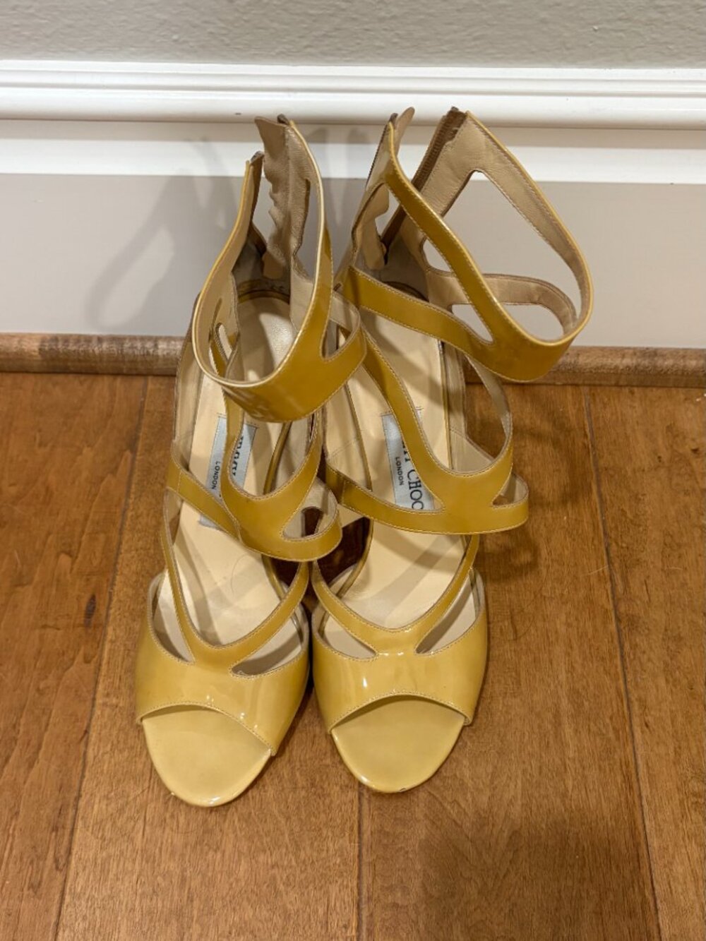 Jimmy Choo Patent Leather Strappy Heels | EU 39